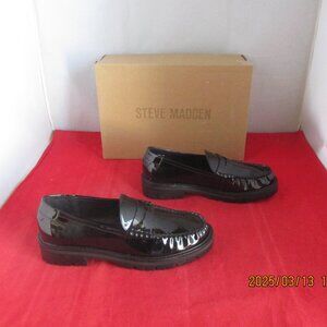 Steve Madden Madelyn Lug Sole Penny Loafer - $99 - US Size 6 1/2 - Black - 1249